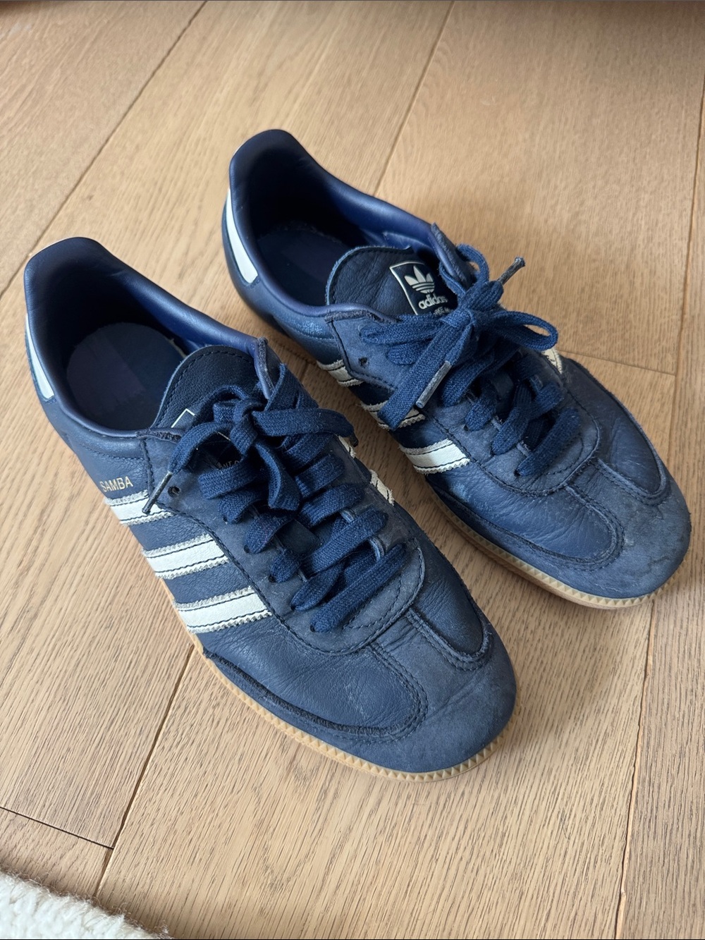 adidas Navy and White Samba Sneakers